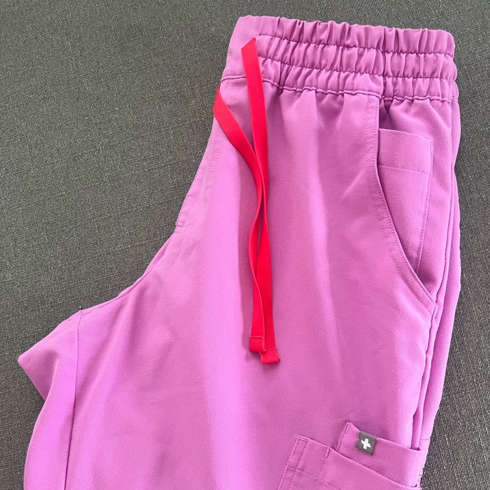 Figs Pink Cloud High Waisted Dowa Pants